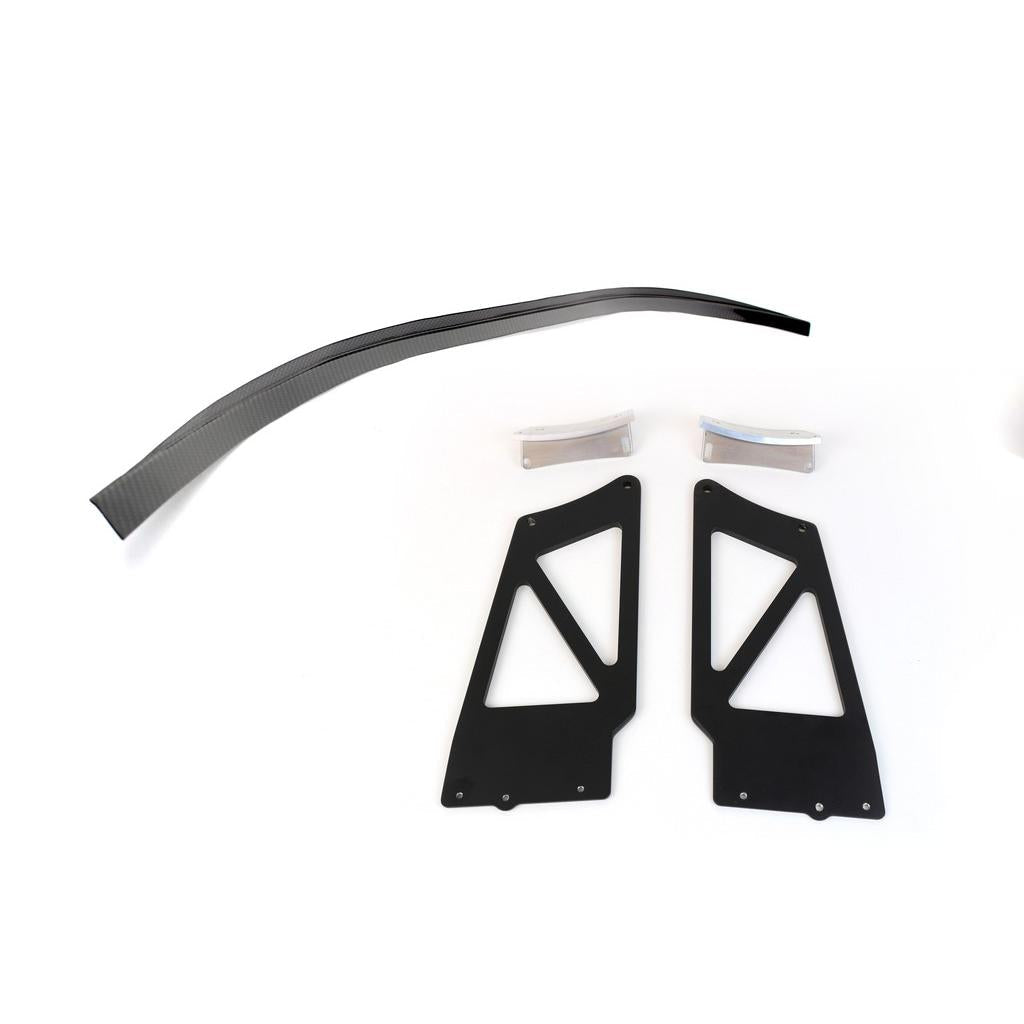 APR Performance 981 Cayman GT4 Factory Wing Extension Kit with Gurney Flap Installed