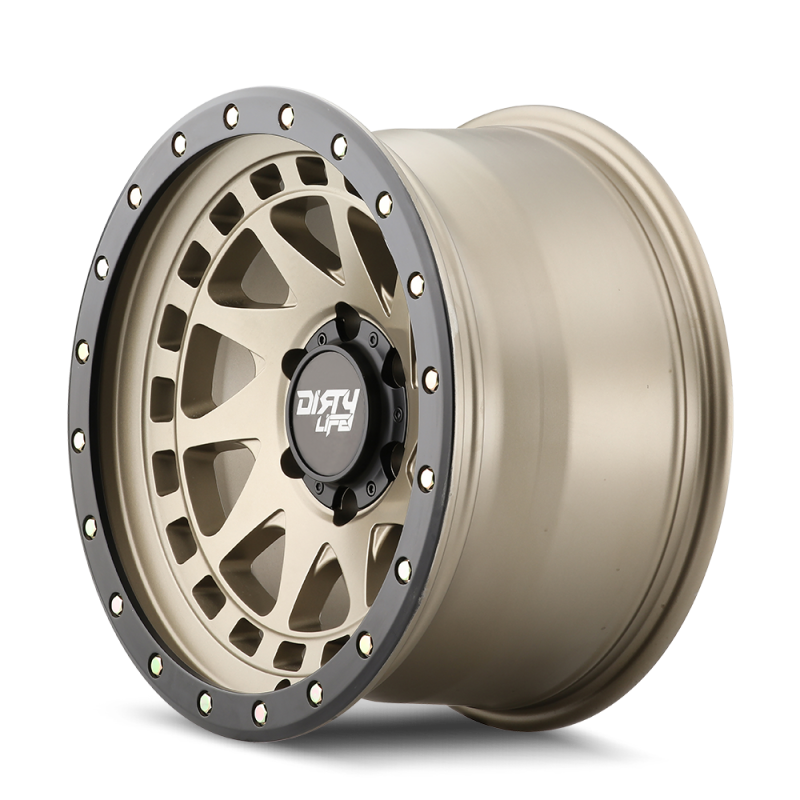 DLW9311-7973MGD12-Dirty Life 9311 Enigma Pro 17x9/5x127 BP/-12mm Offset/71.5mm Hub Satin Gold Wheel - Beadlock-Wheels - Cast-Dirty Life