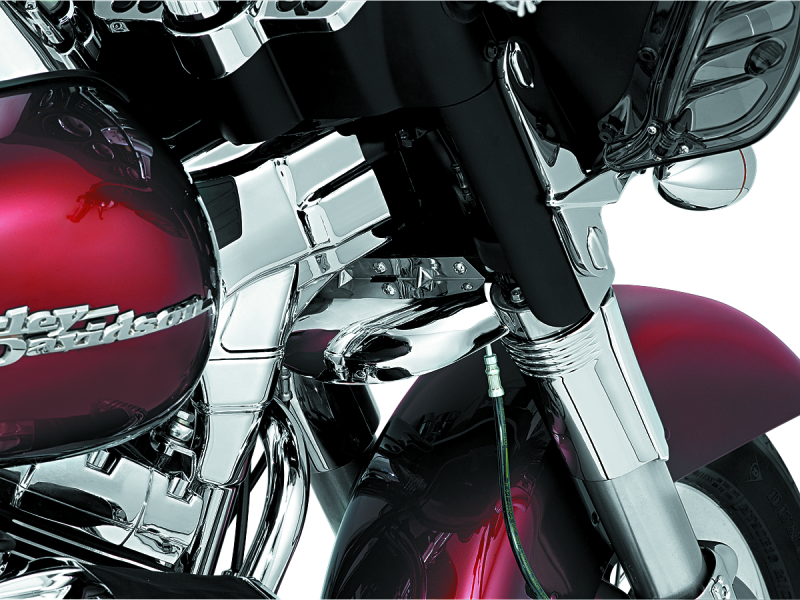KUR1100-Kuryakyn Lower Tree Wind Deflector 80-13 Touring Chrome-Wind Deflectors-Kuryakyn