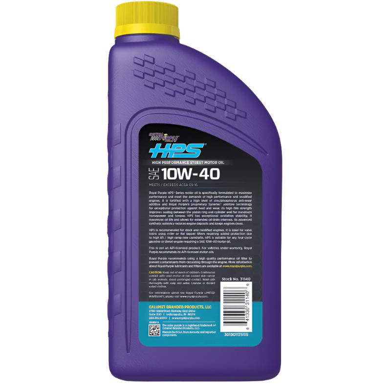 RLP36140-Royal Purple HPS Synthetic High Performance Street 10W-40 Motor Oil - 1 Quart-Motor Oils-Royal Purple