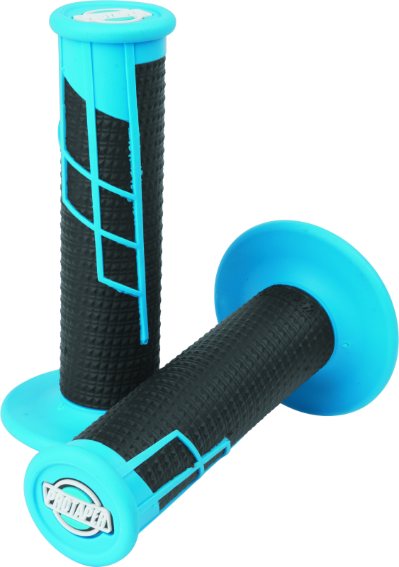 PTR021656-ProTaper Clamp-On 1/2 Waffle Grip - Neon Blue/Black-Grips-ProTaper