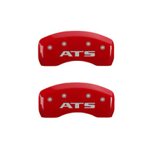 Load image into Gallery viewer, MGP35007SATSRD-MGP 4 Caliper Covers Engraved Front Cadillac Engraved Rear ATS Red finish silver ch-Caliper Covers-MGP