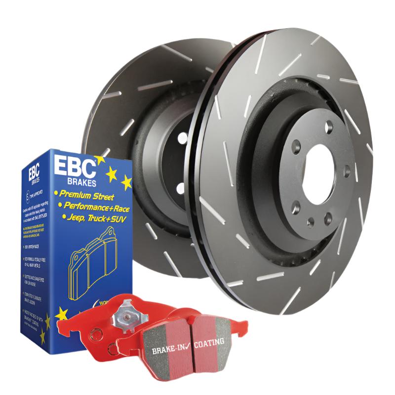 EBC S4 Kits Redstuff Pads and USR Rotors-Brake Rotors - Slotted-EBC