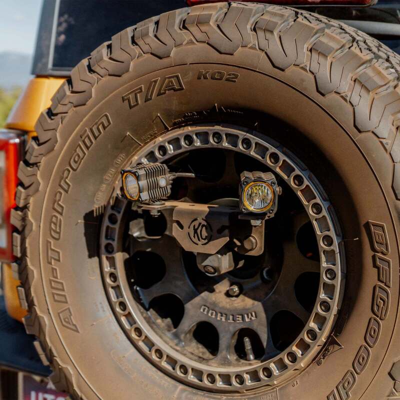 KCL7478-KC HiLiTES 2018+ Jeep Wrangler JL / 2021+ Ford Bronco Raptor Spare Tire Carrier Light Mount-Light Mounts-KC HiLiTES