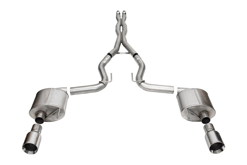 Corsa 2024 Ford MustangGT Sport Cat-Back Exhaust Sys. 3.0in Dual Rear Exit w/4.5in Straight Cut Tips-Catback-CORSA Performance