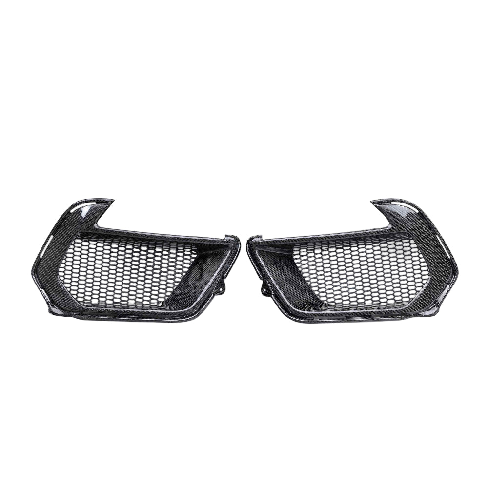Close-Up View of Anderson Composites Carbon Fiber Air Duct Bezel Detailing and Gloss Finish