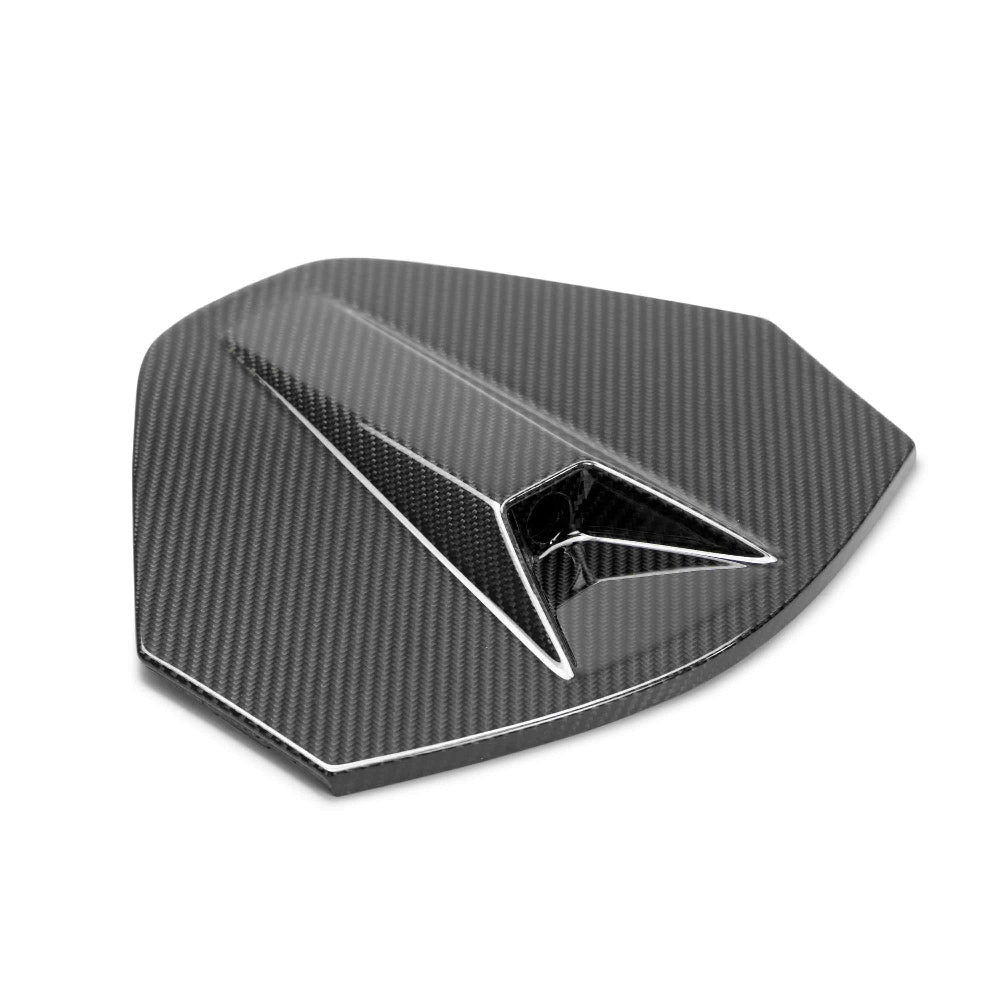 Close-up of Anderson Composites C8 Corvette decklid housing with carbon weave finish
