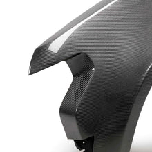 Load image into Gallery viewer, Detailed rear angle of Type-Wide carbon fiber fender contours.