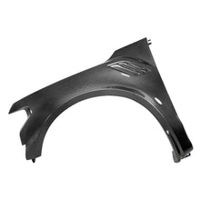 Load image into Gallery viewer, Front view of Anderson Composites 2017–2020 Raptor Type-OE carbon fiber fenders with vents.