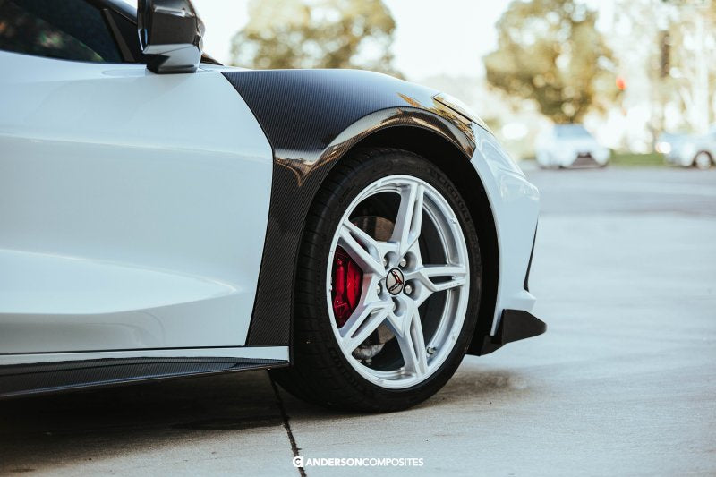 Pair of Anderson Composites Carbon Fiber Front Fenders for Chevrolet Corvette C8