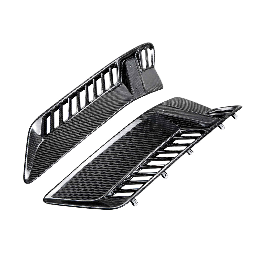 Front angled view of Anderson Composites 2014–2019 Corvette C7 Z06 Carbon Fiber Fender Inserts
