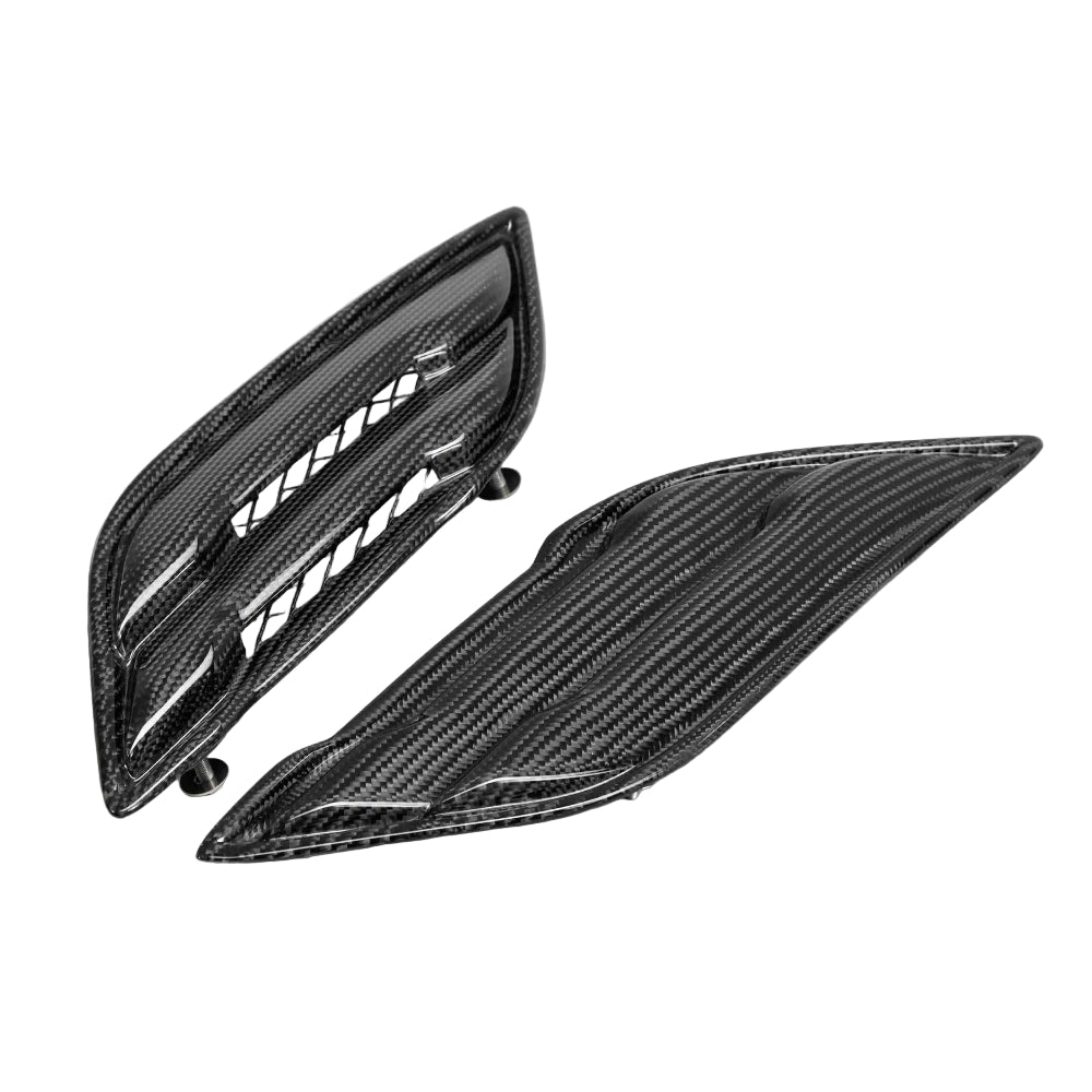 Front view of Anderson Composites 2017–2020 Ford Raptor Type-OE Carbon Fiber Fender Vents