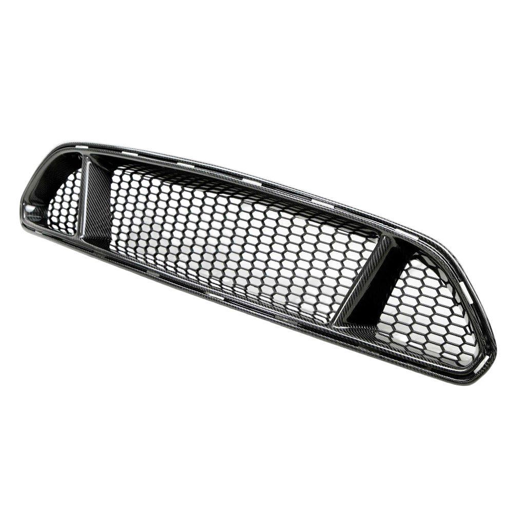 Front view of Anderson Composites 2015–2017 Mustang Type-GT Carbon Fiber Grille