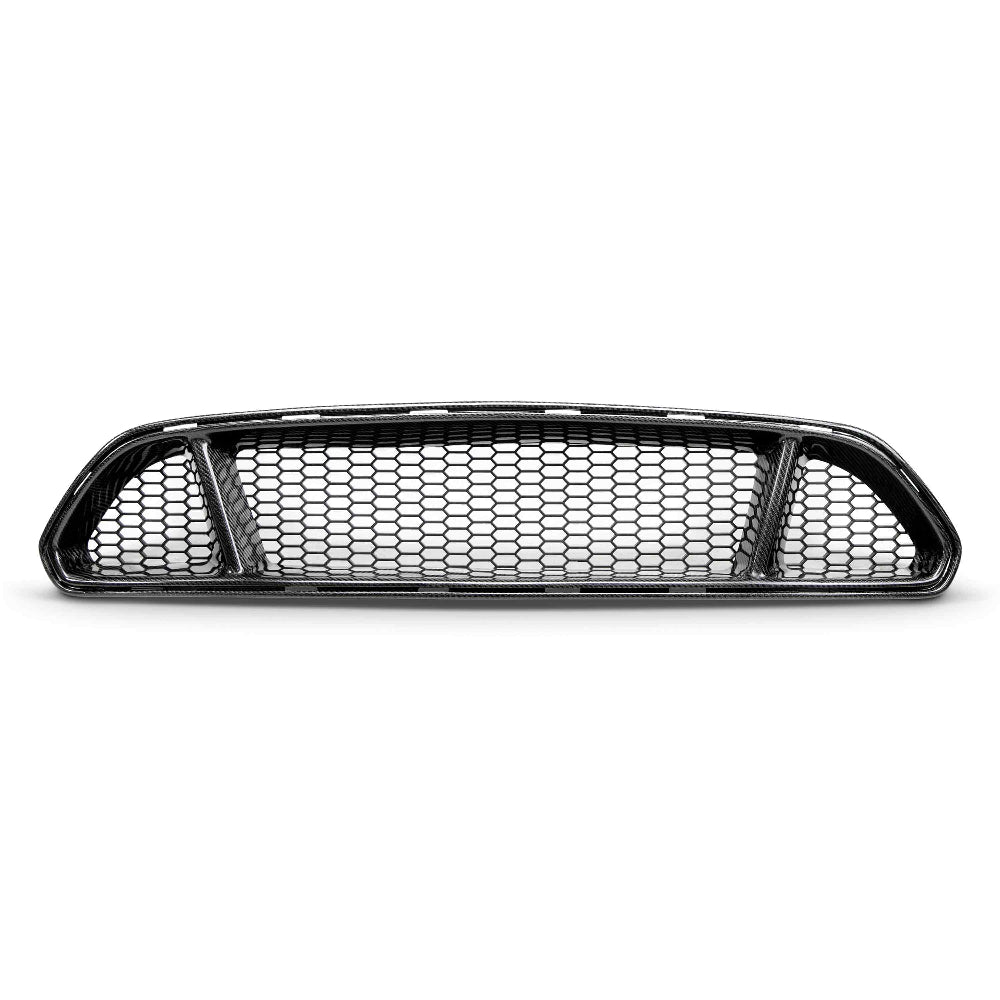 Angle view showing high-gloss carbon fiber weave and vent detail