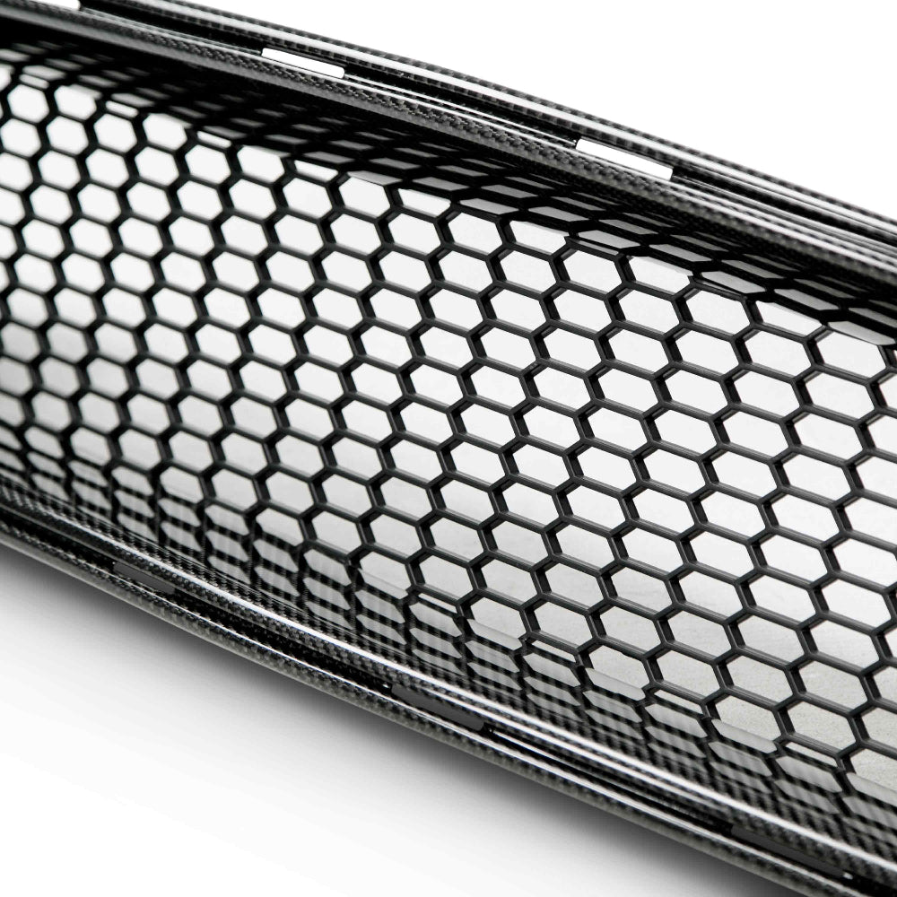 Close-up of carbon fiber finish and OE mounting points