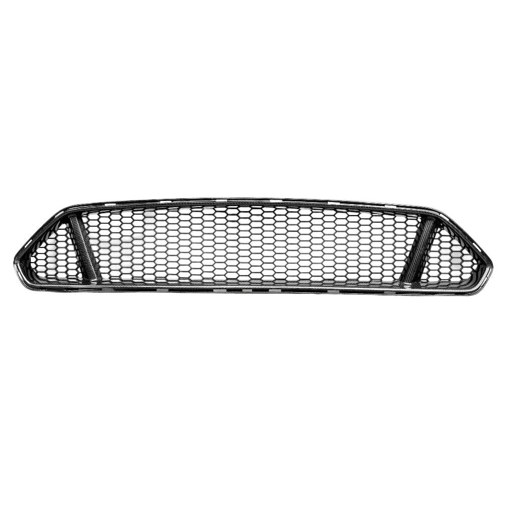 Close-up of carbon fiber weave and high-gloss finish on Anderson Composites Type-GT Upper Grille