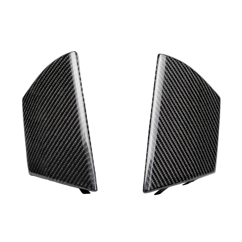 Close-up of carbon fiber weave and high-gloss UV finish