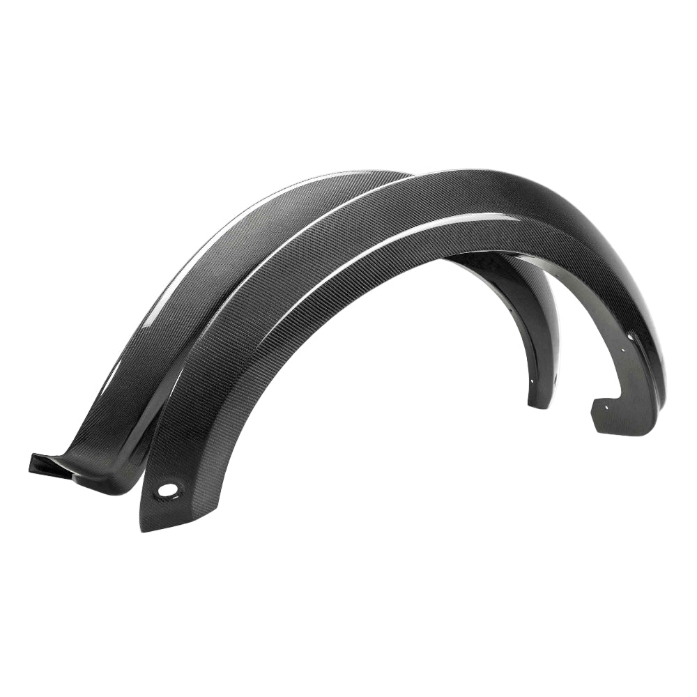 Front 3/4 angle of Anderson Composites Type-OE Carbon Fiber Front Fender Flares for Ford Raptor
