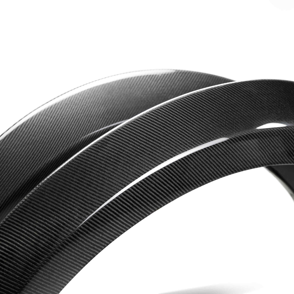 Close-up of carbon fiber weave pattern and high-gloss UV-protected finish