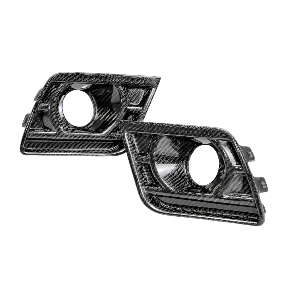 Carbon fiber fog light bezel set for 2014–2015 Camaro Z28 front view