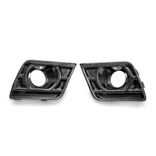 Load image into Gallery viewer, Close-up of carbon weave and finish on Camaro Z28 fog light bezels