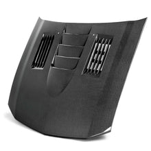 Load image into Gallery viewer, Front angled view of Anderson Composites Type-SS carbon fiber hood
