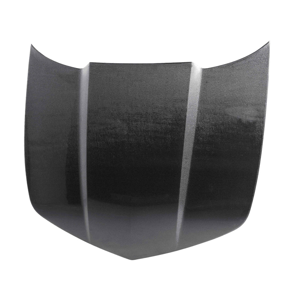 Angled view showing carbon fiber weave and OE-style contours