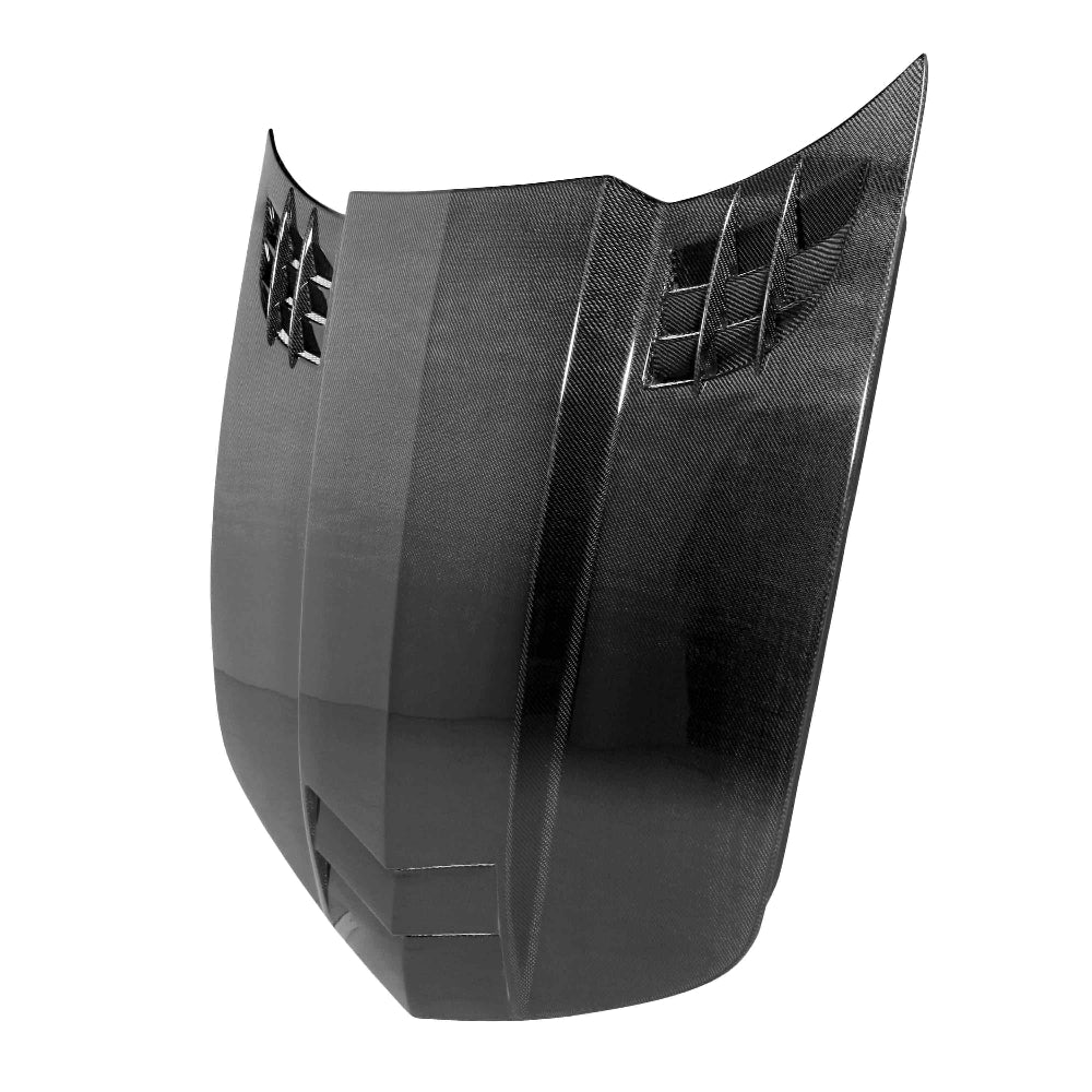Top view showing vent layout and polished carbon fiber gloss finish