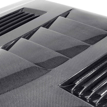 Load image into Gallery viewer, Top view showing heat extractor vents and high-gloss carbon fiber finish