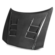 Load image into Gallery viewer, Front angled view of the Anderson Composites 2011–2014 Dodge Charger Type-TS Carbon Fiber Hood