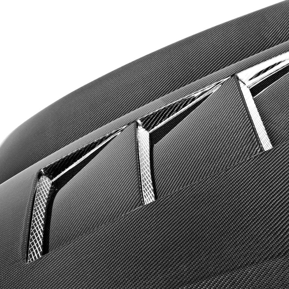 Rear view showing vent cutouts near windshield and overall alignment