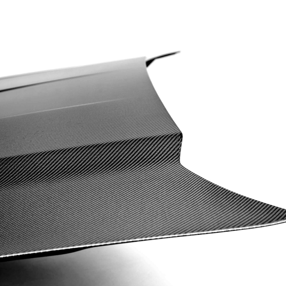 Close-up of carbon fiber weave and high-gloss UV-protected surface