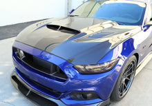 Load image into Gallery viewer, Full product display – Anderson Composites Ram Air Double Sided Carbon Fiber Hood for 2015–2017 Ford Mustang.