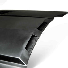 Load image into Gallery viewer, Anderson Composites Fiberglass Hood – top view featuring dual ram air openings and aerodynamic sculpting for enhanced performance.