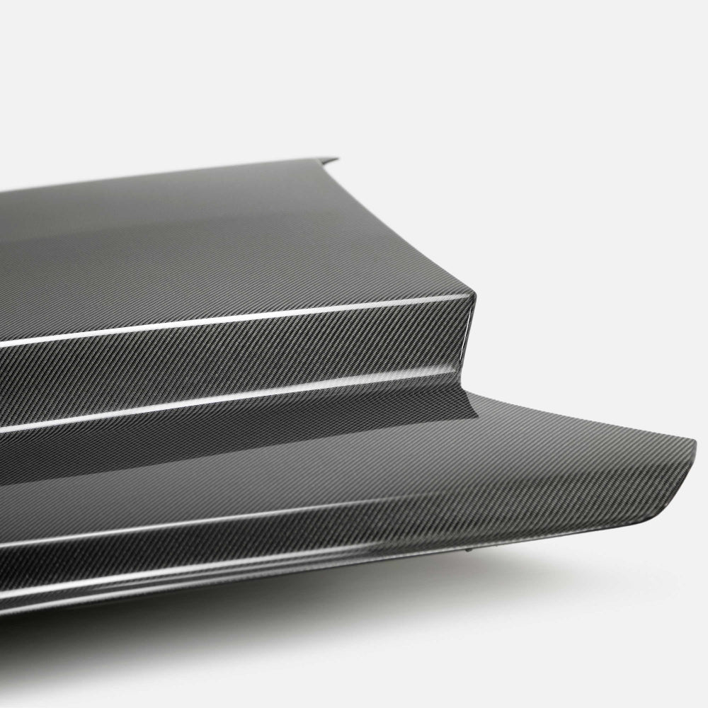 Anderson Composites Double Sided Carbon Fiber Cowl Hood – Side Profile View