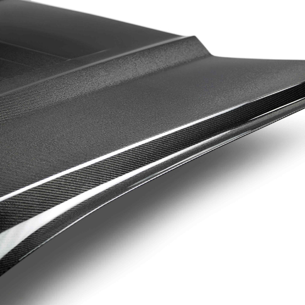 Anderson Composites Type-GT5 Double Sided Carbon Fiber Hood – Installed Fitment Example