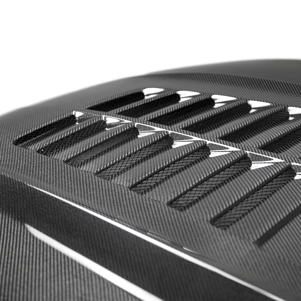 Anderson Composites Type-GT5 Double Sided Carbon Fiber Hood – Surface and Weave Close-Up