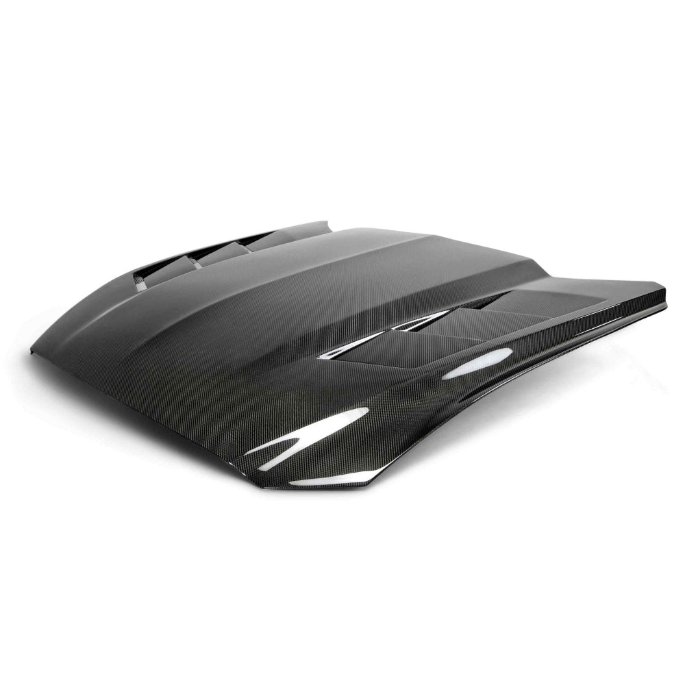 Anderson Composites Double Sided Carbon Fiber Heat Extractor Hood – Top Vent and Surface Detail