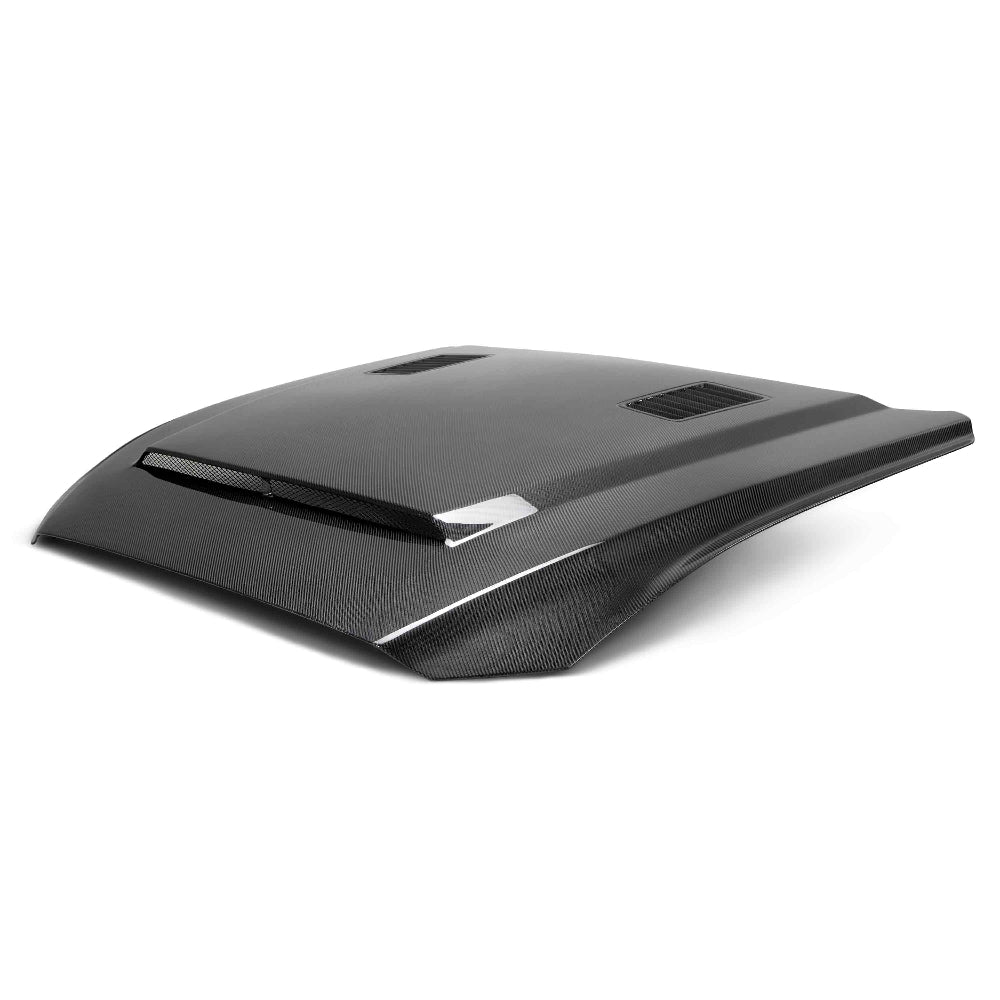 Anderson Composites Type-SN Double Sided Carbon Fiber Hood – Top Vent and Surface Detail