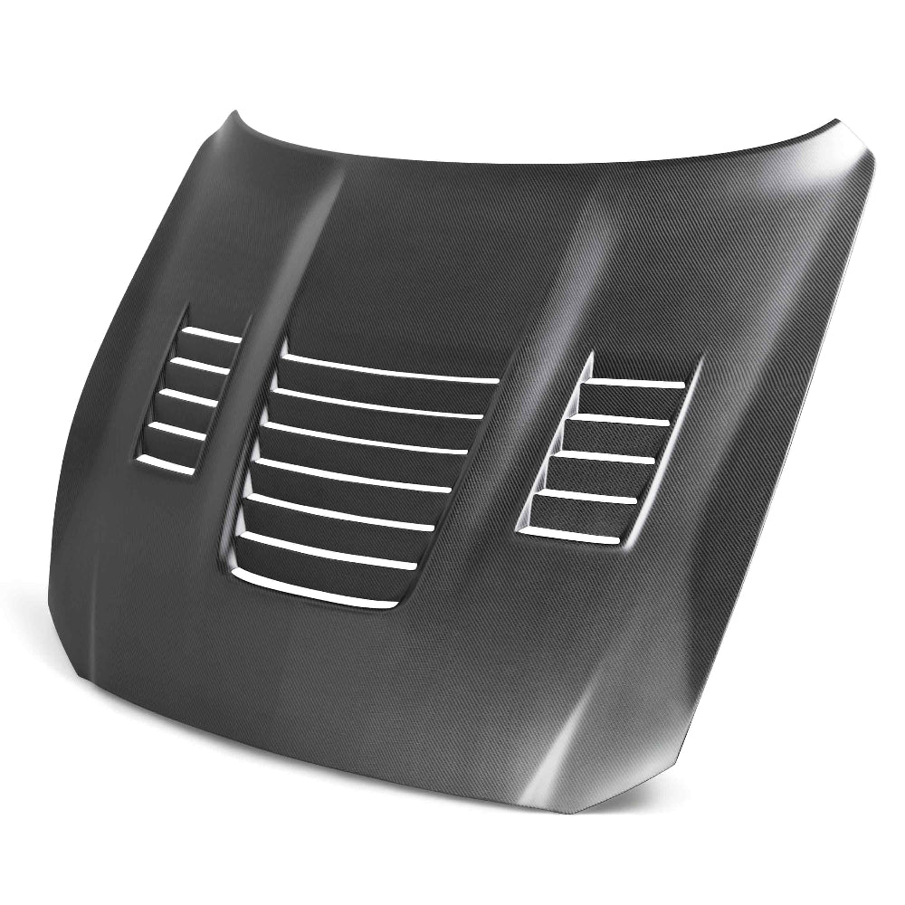 Anderson Composites GT350 Type-CR Dry Carbon Fiber Hood – Front Angle View