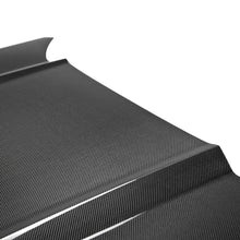 Load image into Gallery viewer, Underside of the Anderson Composites Mustang carbon fiber hood featuring bonded carbon “skeleton” structure for strength and reduced weight.