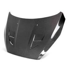 Load image into Gallery viewer, Front angle of Anderson Composites Type-SA carbon fiber hood for 2015–2018 Ford Focus RS.