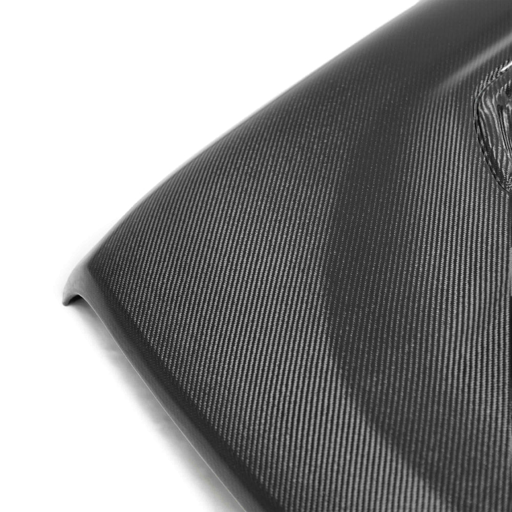 Anderson Composites Type-OE Carbon Fiber Hood Side Profile on Jeep Rubicon