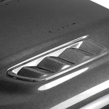 Load image into Gallery viewer, High-Gloss Carbon Fiber Finish Detail of Anderson Composites Jeep Rubicon Hood