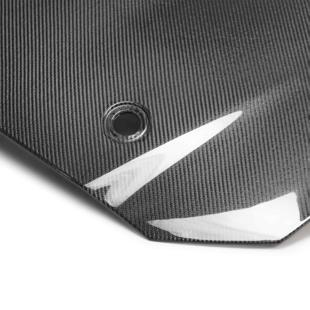 Side profile showing double-sided carbon fiber construction and fitment lines