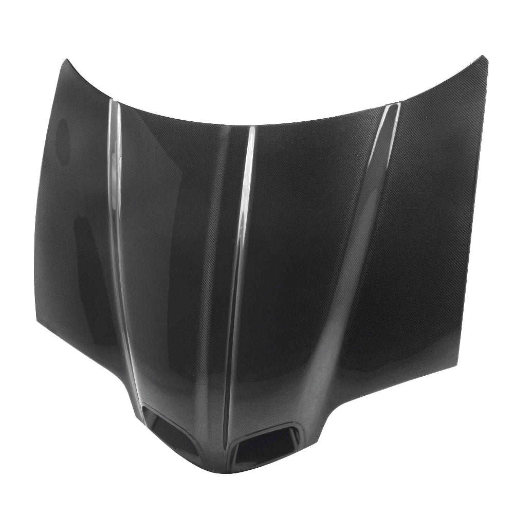 Anderson Composites Trans Am Type-OE Carbon Fiber Hood – angled front view
