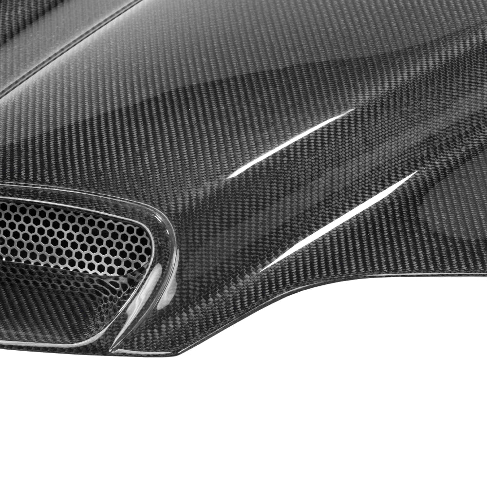 Anderson Composites Trans Am Type-OE Carbon Fiber Hood – rear contour view