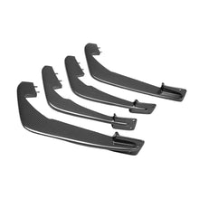 Load image into Gallery viewer, Front angled view of Anderson Composites carbon fiber rear diffuser fins for 2020–2024 Corvette C8 on white background.