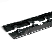 Load image into Gallery viewer, Installed Anderson Composites Type-OE carbon splitters on Mustang, showing subtle OEM-style appearance and aerodynamic form.