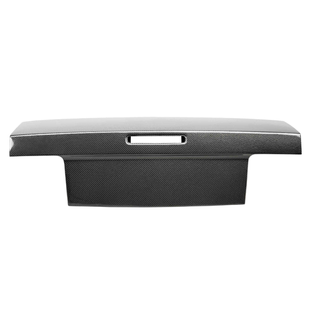 Rear view highlighting OEM-style fitment and gloss finish of the Anderson Composites Challenger decklid.